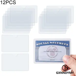 12 Piece Waterproof PVC Card Protector Set, 31mm Thick Soft Transparent, Ideal for Social Security, Healthcare Insurance, Credit Cards, Transparent Card Holder