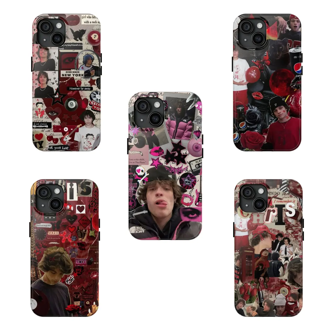 y2k chris sturniolo Slim Case Iphone for 11-16 TPU Lining Polycarbonate Shell 2Piece Design Raised Edges Phone 11 12 13 14 15 16 NCB