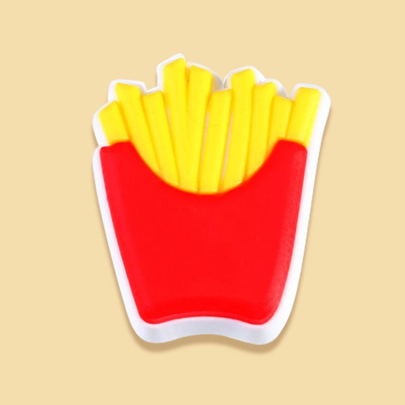 Cartoon Burger and French Fries Croc Shoe Charms for Kids Boys Girls Women Men PVC Wristband Sandals Clog Accessories Party Favor with Dragon and Character Designs