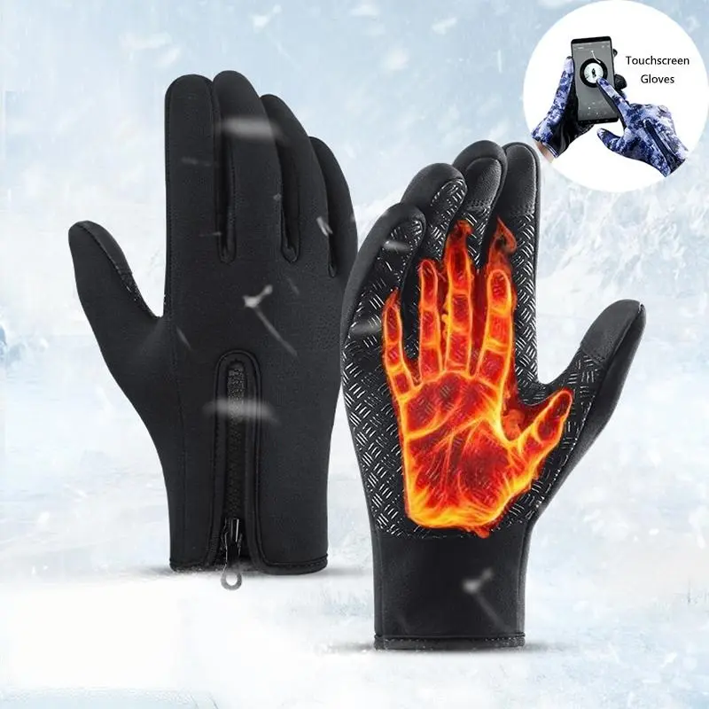 Outdoor Winter Gloves, Touchscreen andWindproof Full-Finger Gloves for Sports, Travel,and Daily Activities