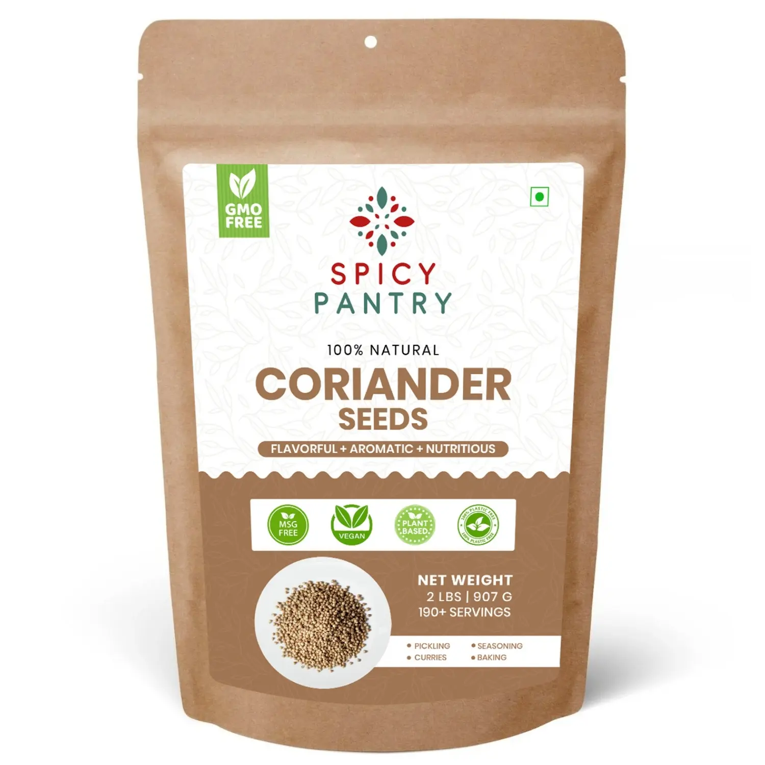 Spicy Pantry Coriander Seeds – Whole Dhania Seeds for Curries, Roasting, Pickles & Spice Blends