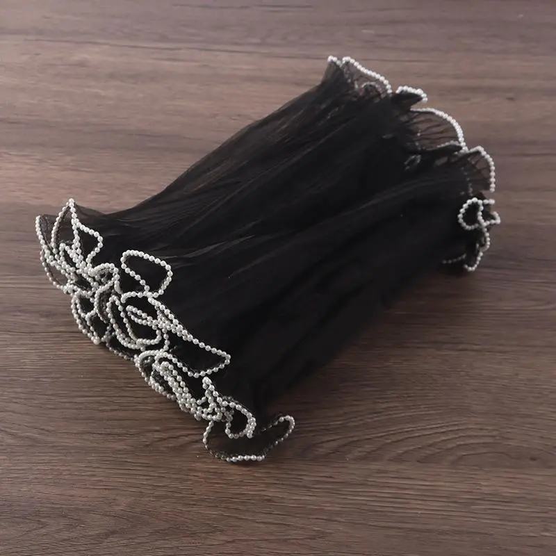 Black With Double Side Pearls