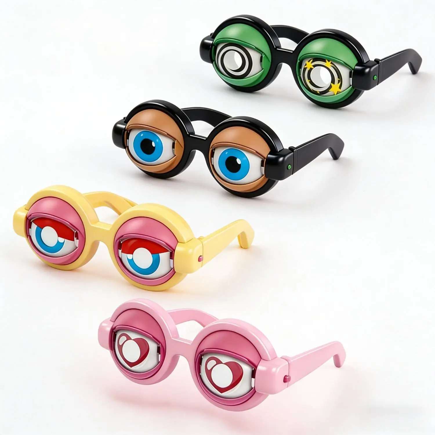 Funny Prop Glasses, Blinking Eye Glasses, Crazy Eyes Kinetic Winking Glasses, Novelty Funny Party Costume Props for Adults