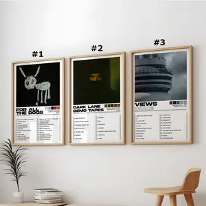 Drake Posters , Drake Album Art Cover Wall Print Painting, Drake Poster, Views Album, For All The Dogs Poster
