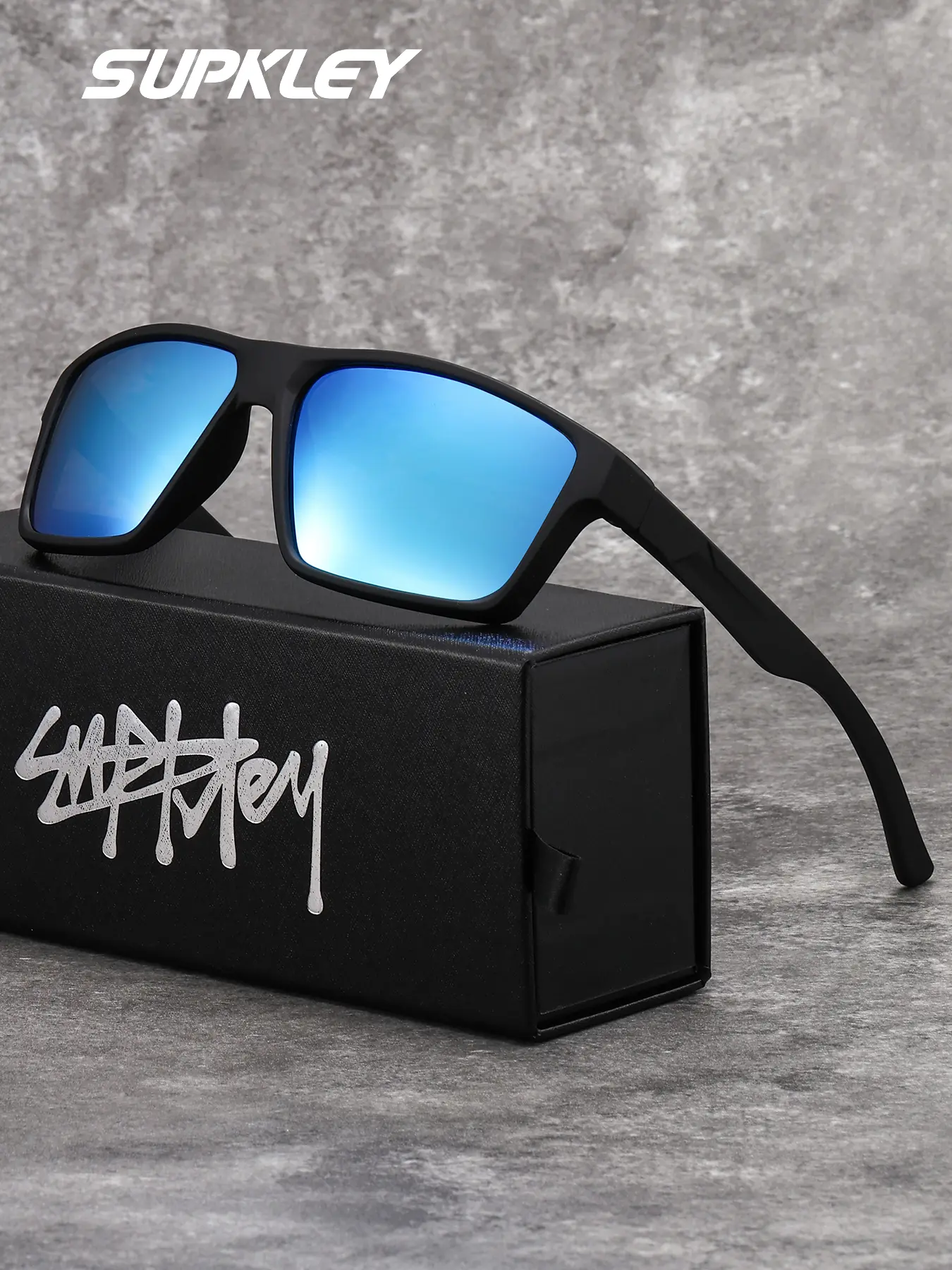 Retro Square Oversized Sunglasses Large TAC Lenses UV Protection Driving TINHAO Polarized Oversized Square Sunglasses, Fit Over  main image 2