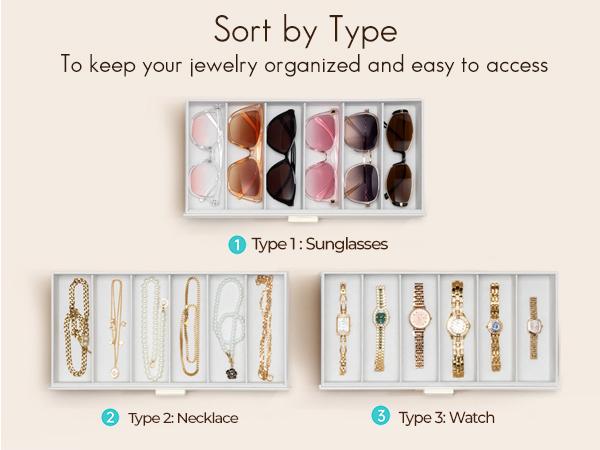 VLANDO Sunglasses Organizer Case, Eyeglass Storage Box with Clear Lid and 2/3/4 Drawers, PU Leather Glasses Holder for Women and Men, bedroom organizer summerwins,dorm essentials,home decor VLANDO Sunglasses Organizer Case, Eyeglass Storage Box with Clear Lid and 2/3/4 Drawers, PU Leather Glasses Holder for Women and Men, bedroom organizer summerwins,dorm essentials,home decor
