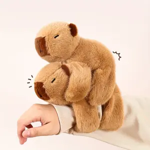 1/2/4 Pcs Capybara Plush Clapper Wristbands, Huggable Furry Animal Wrist Pendants, Christmas Birthday Thanksgiving Party Gift for Kids Boys Girls