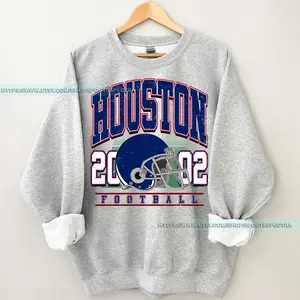 [Sale Up To 50%] Houston Football Crewneck Texan Sweatshirt, Vintage Houston Football Crewneck Sweatshirt, Houston Sweater, Houston Texan Fan Gift, Gift For Fan, Trendy USA Cotton Fabric