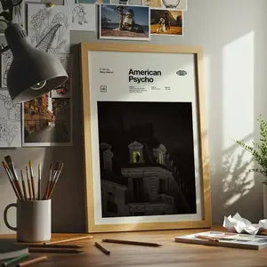 American Psycho Poster, Minimalist Movie Print, Mid Century Modern Wall Art, Mary Harron Film Poster