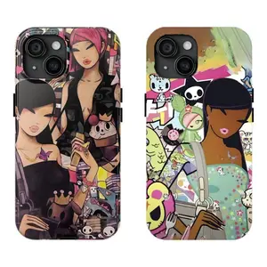 Y2k Aesthetic Tokidoki Collage Phone Case,Brown Skin Tokidoki Girl Phone Case,Compatible for iPhone 17Air 16Promax 15 14 13 12 11 and for Samsung Galaxy S22-S25,Perfect Gift for Her,Women