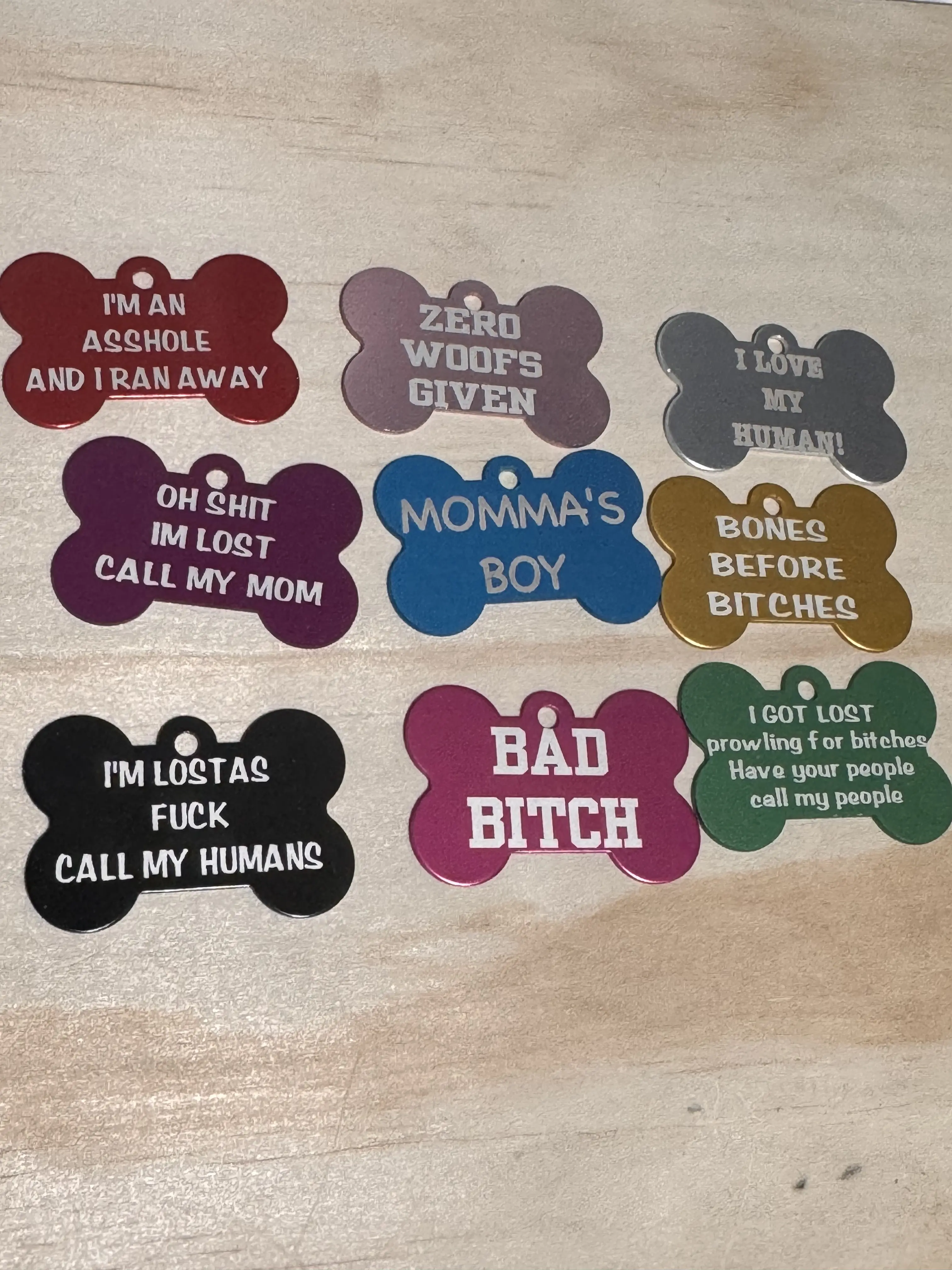 Personalized Dog Tag - Laser Engraved Funny Tag for Dogs - Customizable Design - Multiple Colors Available