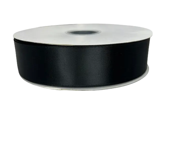 1 1/2"  Black Satin Ribbon Double-face 100 Yds