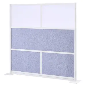 VEVOR Office Divider Privacy Partition, 1-Pack, 70x 70 Modular Wall Room Divider, PET Workstation Cubicle Partition with Frosted Windows, Freestanding Privacy Panel Wall for Office Library