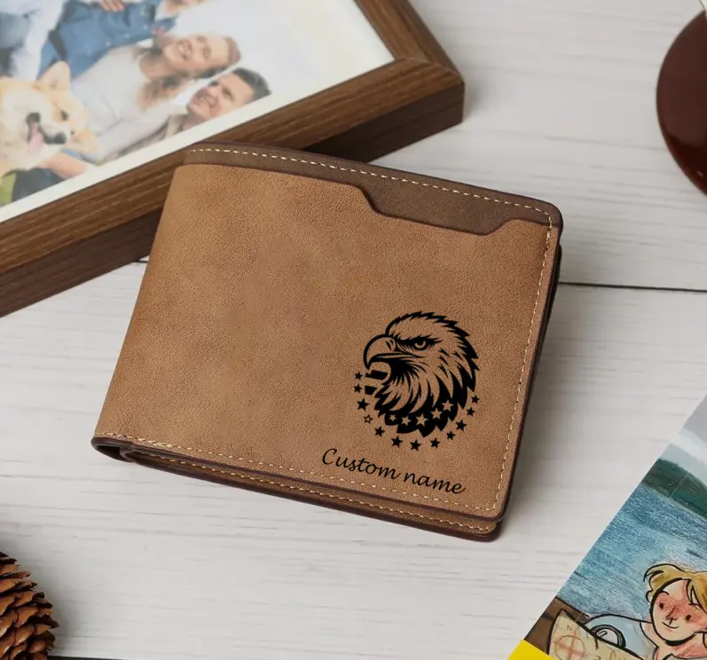 Custom Engraved Eagle Wallet,  Patriotic, Symbols, historical symbols, 4th of july, Freedom, National, Personalized Craft leather wallet,Slim Wallet,Minimalist,Men’s Wallet,Card Holder,Trendy 2025,Luxury