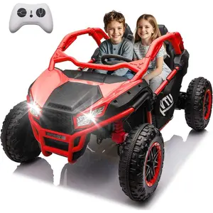 Kartivo Red/Green/Pink/Black/Blue 24V Ride on Toy for Big Kids, 2 Seater UTV w/Remote Control,Kids Electric Vehicles w/20 Spacious Seat, 3 Speeds, Bluetooth, Power Vehicles Wheels for Boys Girls,Gift