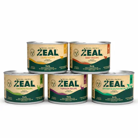 ZEAL Natural Grain-Free Wet Dog Food Variety Pack Can, Taster Pack Series, 94% High Meat Content, High-Quality Protein, Superfood-Rich, Hydration Boost, Joint & Weight Aid, All Ages, Beef, Chicken, Lamb, Venison, Salmon Recipes