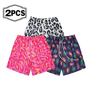 2026 new summer shorts loose sports pants trendy leopard print fashionable loose casual pants