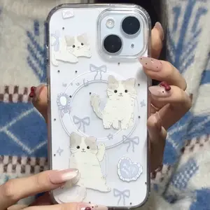 Cat magsafe Phone Case for use with iphone 17 air 16 pro max 15 plus 14 pro 13/12/11 Magnetic Ultra-Thin phone cases for iphone X/XS XSMAX phone case wireless charging