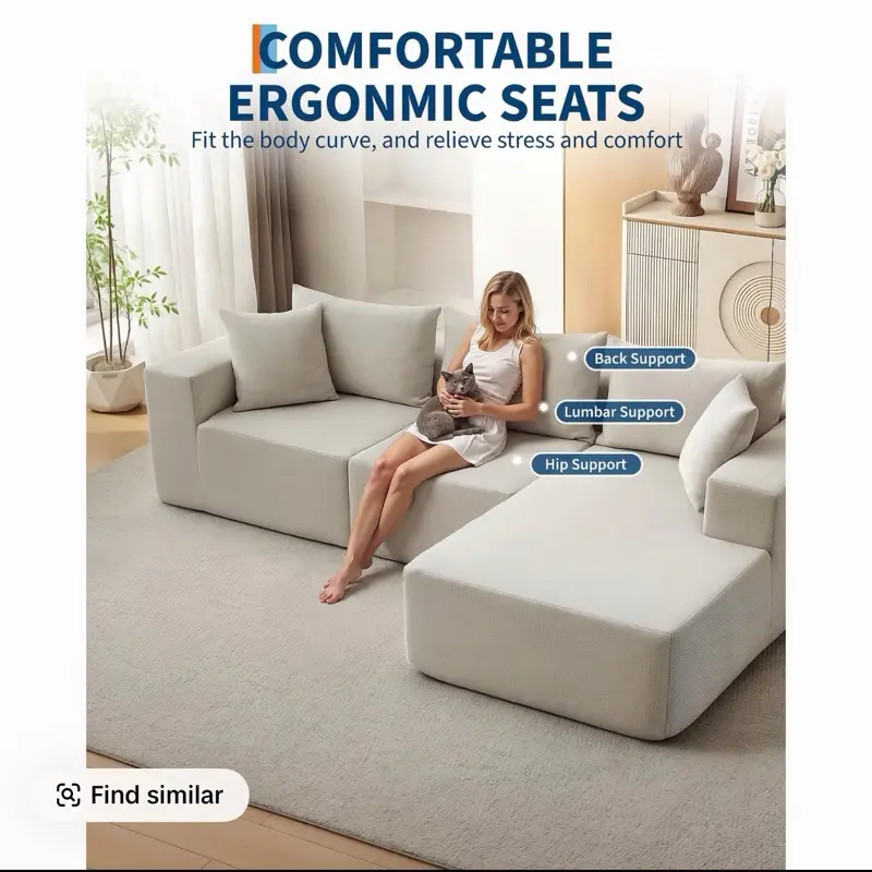 Comfortable Stylish Cloud Couch, Modular Sofa Set for Living Room Home Indoor Furniture