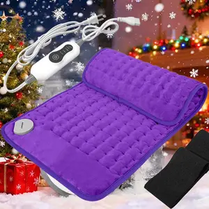Large-size heating pad with elastic strap included. Portable design for pain relief on back, legs, neck/shoulders, waist, and more. Three temperature settings with auto shut-off and overheat protection. Skin-friendly material. Perfect Christmas gift. prof