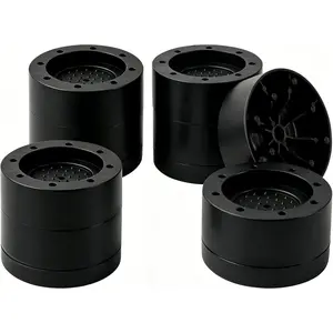 Adjustable Heavy Duty Bed Risers, 2 Inch Height Lift, Round Risers for Bed Desk Table Couch Chair Sofa, Set of 4 Black
