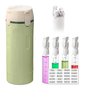 4-in-1 Travel Dispenser Bottle Set, Portable Cosmetic Shampoo and Lotion Storage Organizer, Compact Plastic Leak-Proof Container for Toiletries & Travel Essentials