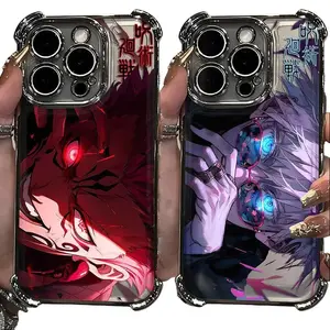 Jujutsu Kaisen Gojo Satoru New Plating Case For iPhone 17 16 15 14 13 12 11 Pro Max X XR XSMax 7 8 Plus Samsung S21 S22 S23 S24 S25 Shockproof Anti-Fall Armor Cover Silicone