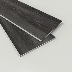 Permshield Coal Expresso SPC, Waterproof Rigid Core/1.5mm IXPE pad attached/Ceramic Bead Finish - 7" x 48" x 6-1/2 mm, 22 Mils Wear Layer