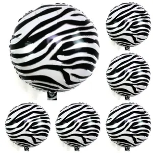 6 18IN ZEBRA PRINT BALLOONS