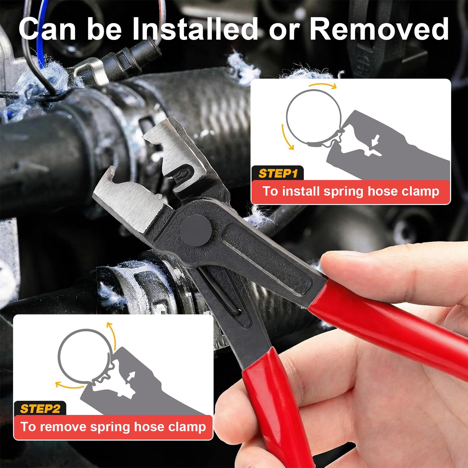 Automotive Car Pliers All-in-1 Auto Repair Tools for Removing Hose Clamps, Trim Clips, Electrical Connectors & Wire Terminals –Carbon Steel Durable Tools
