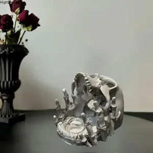 Gothic Skull Resin Jewelry Storage Box