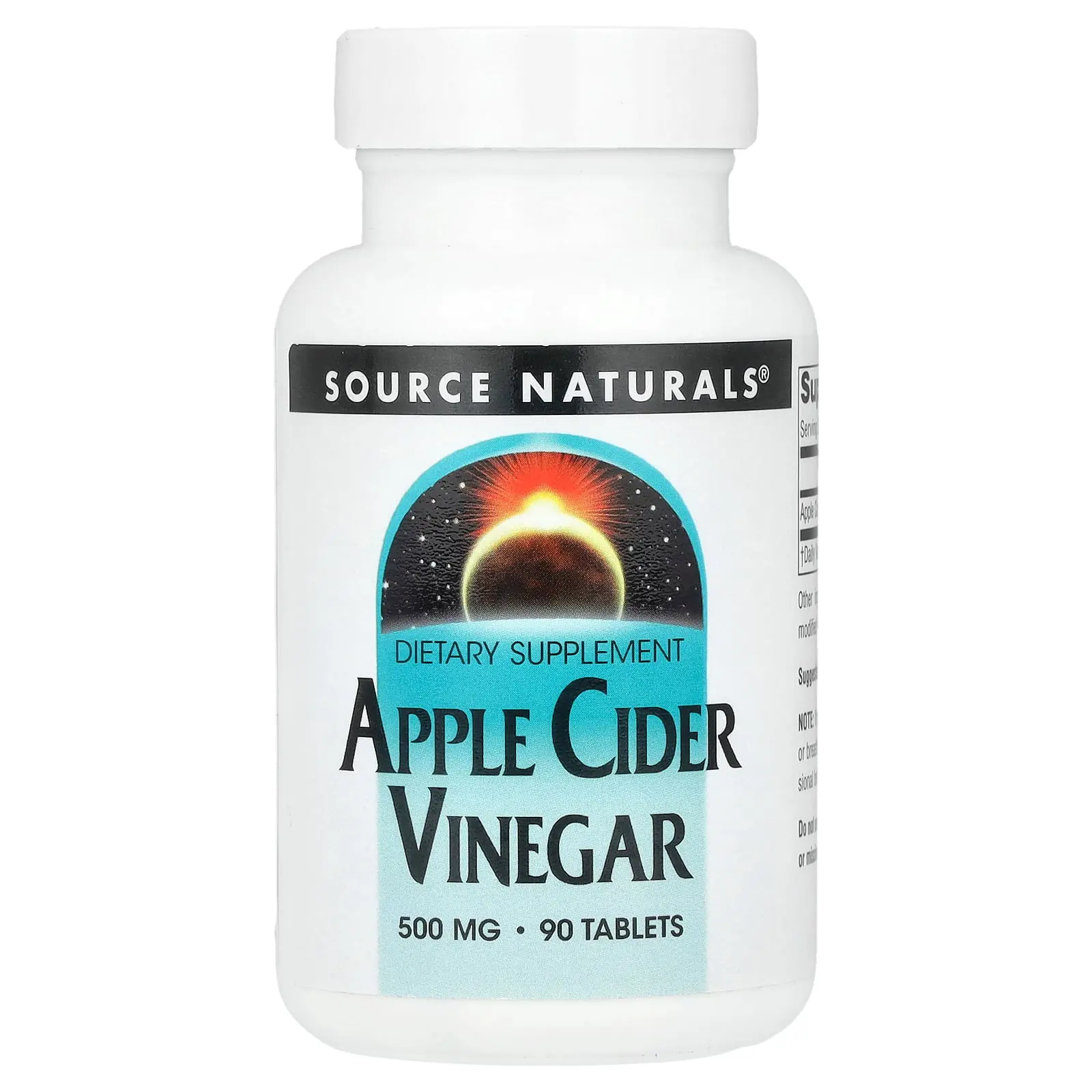 Source Naturals Apple Cider Vinegar, 500 mg, 90 Tablets