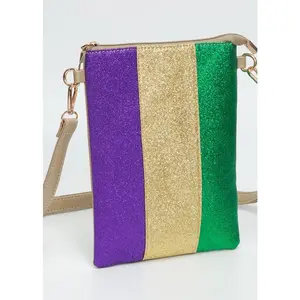 Glittered Mardi Gras Cross Body Bag