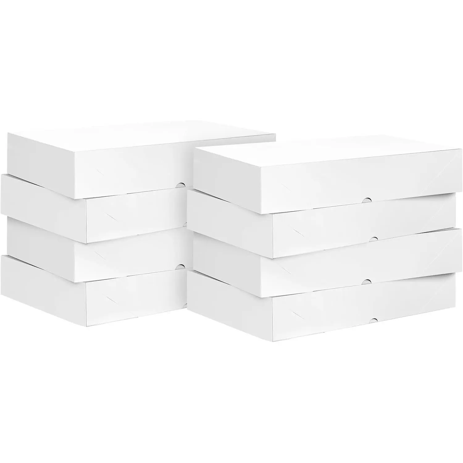 8 Pack Large  Boxes with , 17 x 11 x 4 Inches Extra Deep White  Boxes for Presents, Auto Pop-up Clothes Box for Robes Shirts Blankets and Bulky Presents