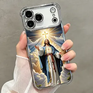Jesus Faith Pattern Phone Case for iPhone 17 17 Pro Max Air 16 16 Pro 15 15 Pro Max Plus 14 14 Pro Max Plus 13 12 11 E Soft TPU Shockproof Protective Cover Gift Smartphone Case high quality design DDSJ260422010