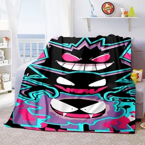 Naughty Gengar04 patterned printed blanket, suitable for living room, bedroom, office and lunch break, portable blanket for all four seasons, holiday gift for family and friends, Christmas decorati