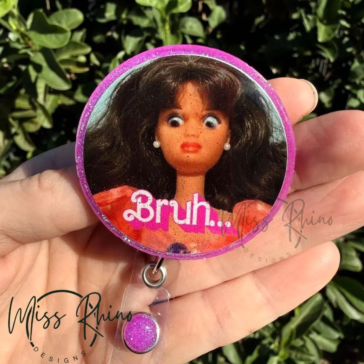 Disgusting face /bruh../ Handmade glitter badge /id badge/nurse badge /teacher badge