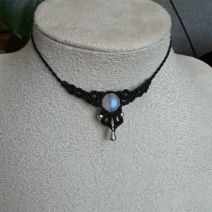 Handmade Macrame necklace with moonstone(ship from CO) Handmade Macrame necklace with moonstone(ship from CO)