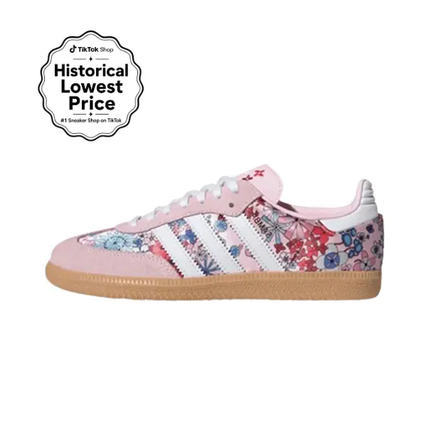 Adidas Samba OG Liberty London 'Clear Pink Floral' Youth Sports Shoes - Women's Rubber Trainer, Casual Daily Fashion Footwear, Walking Shoes, Athletic, Street Style, Women's Shoes