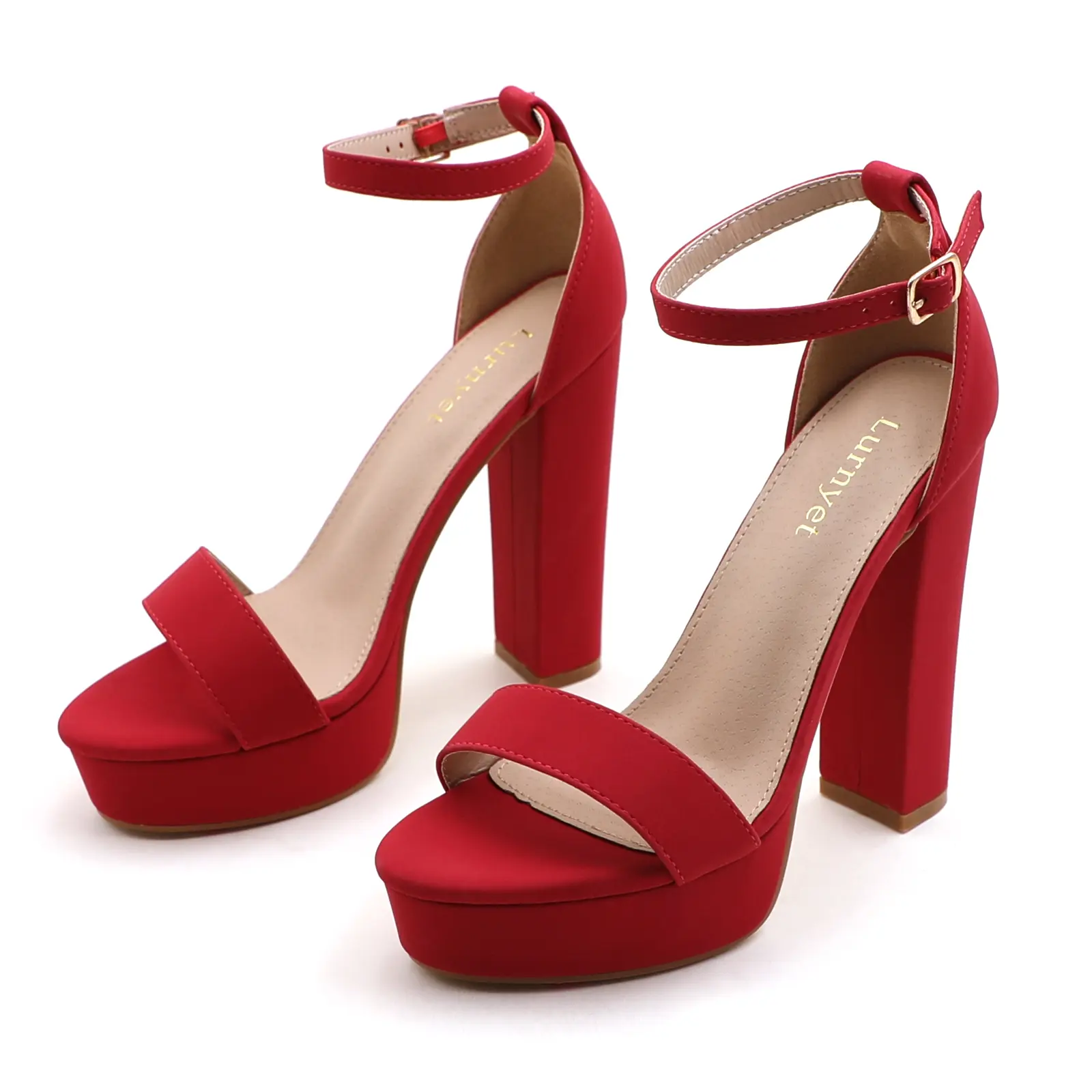 Female High-Heel Dance Shoes, Chic Pointy Closed-Toe Synthetic Leather Pumps with Adjustable Buckle Strap, Low-Height Comfort Footwear for Weddings, Business Office & Daily Commute, Wedding