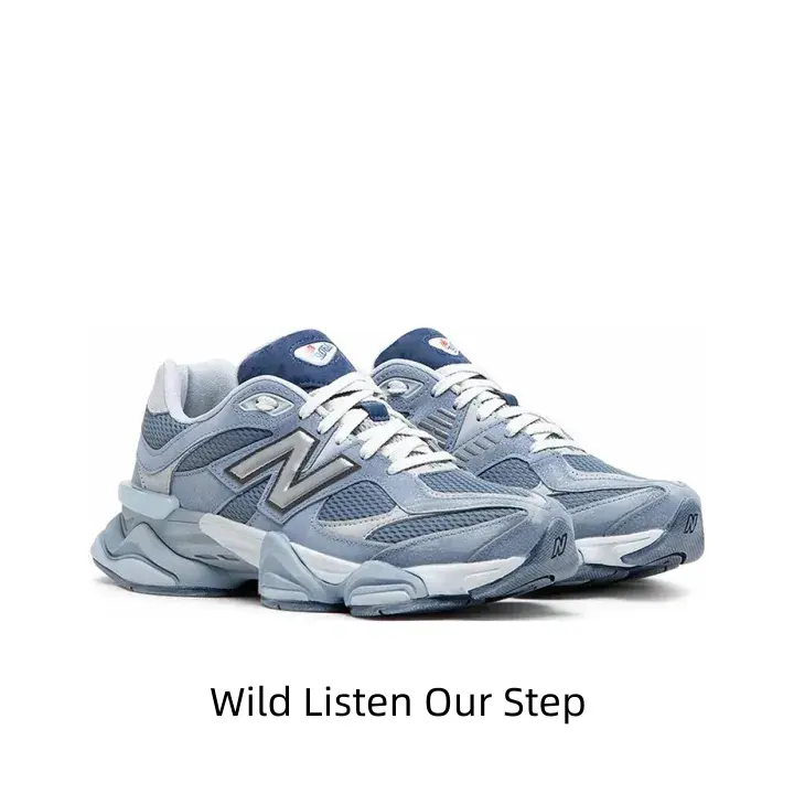 Structured chunky retro dad sneakers. Tactile haze blue suede matched with breathable light blue mesh, creating calm cool minimalist casual sneaker aesthetics.