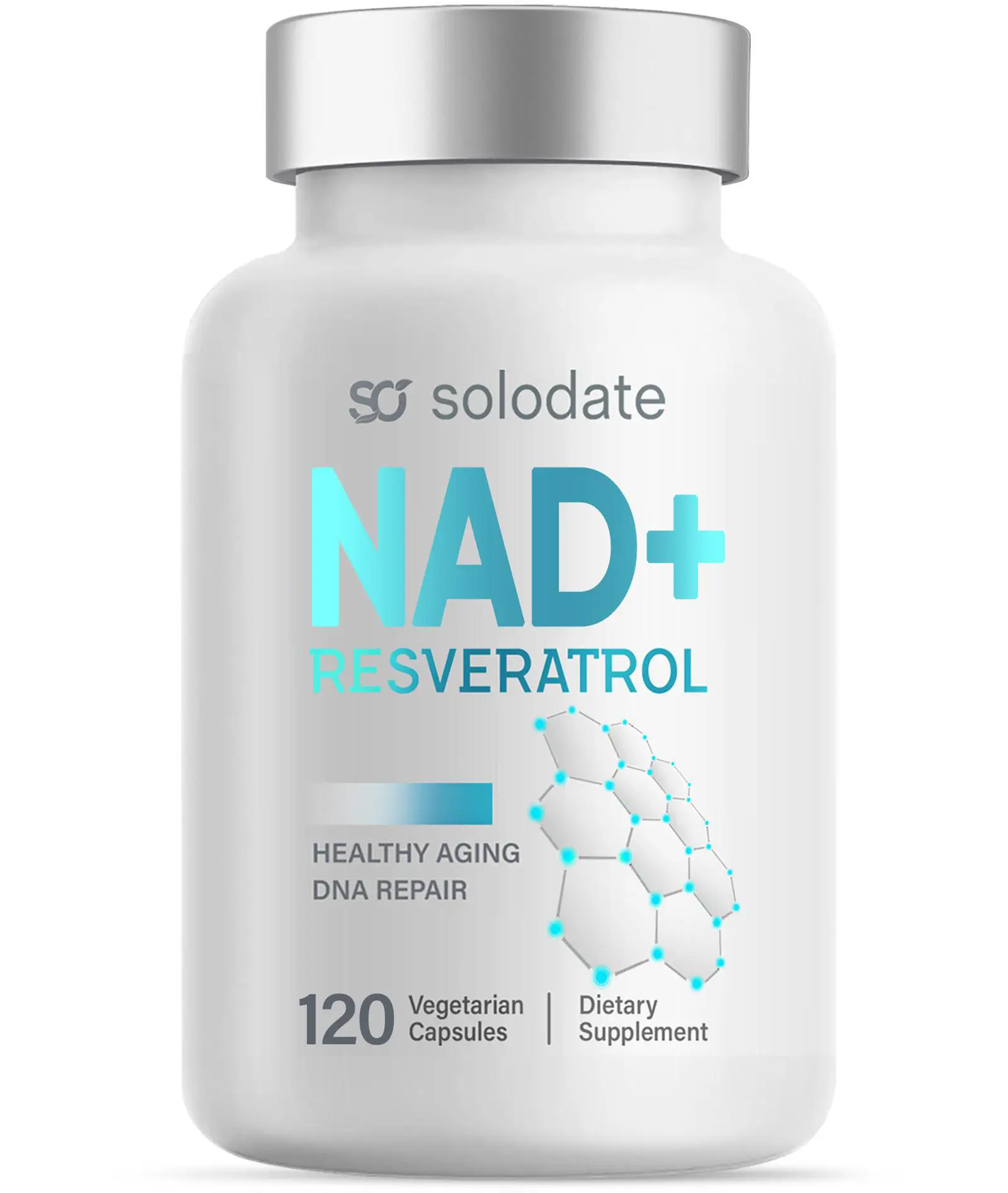 NAD Supplement 1000mg, True NAD+ & Resveratrol, NMN Alternative for Cellular Energy & Healthy Aging - 120 Caps