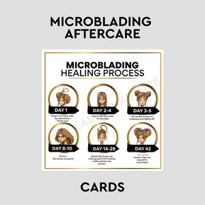 Microblading After Care Cards English