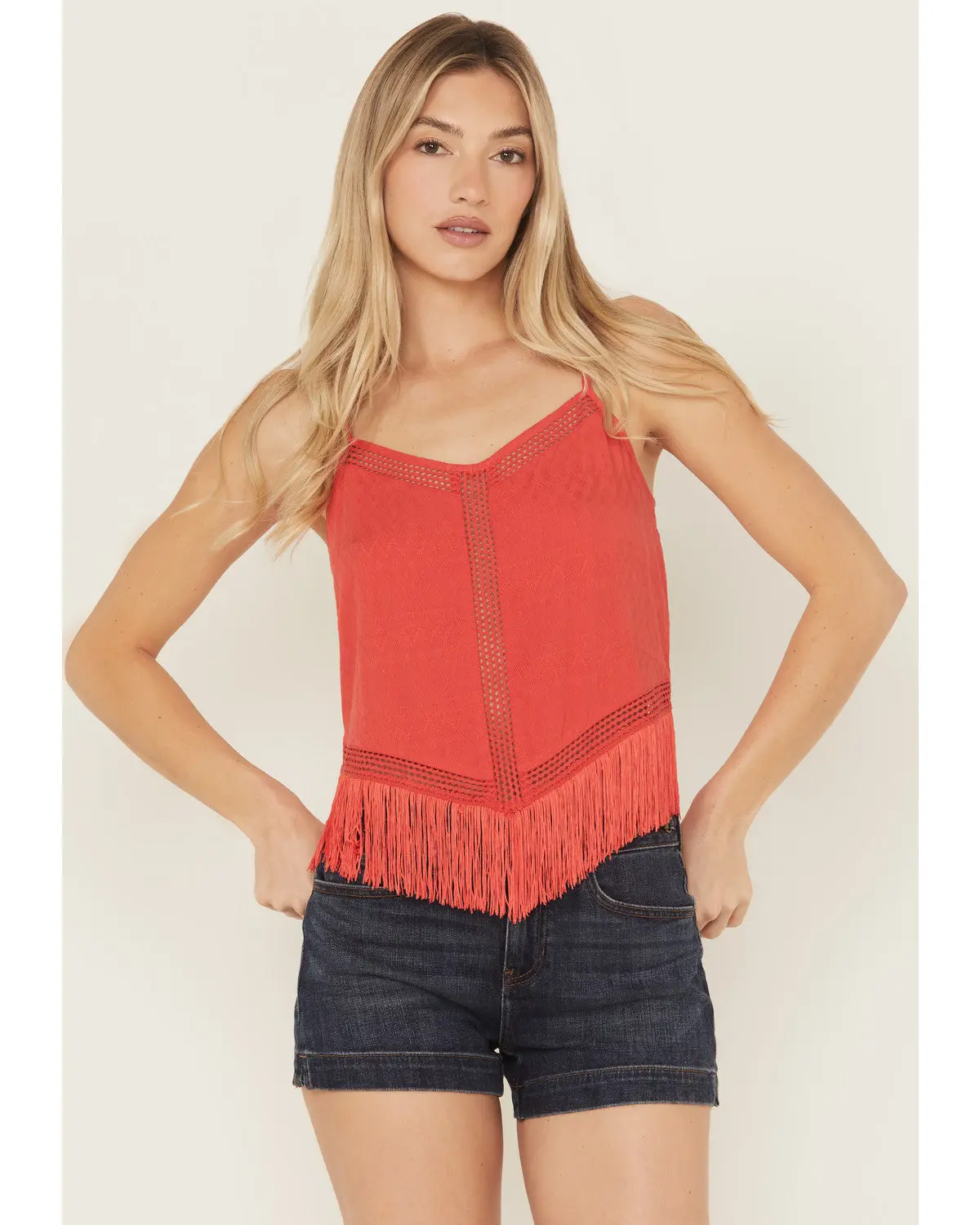 Briarwick Jacquard Fringe Sleeveless Tank Top