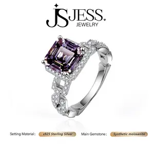 [#273] 3ct Asscher Cut Synthetic Moissanite Statement Ring, 925 Sterling Silver Jewelry for Women