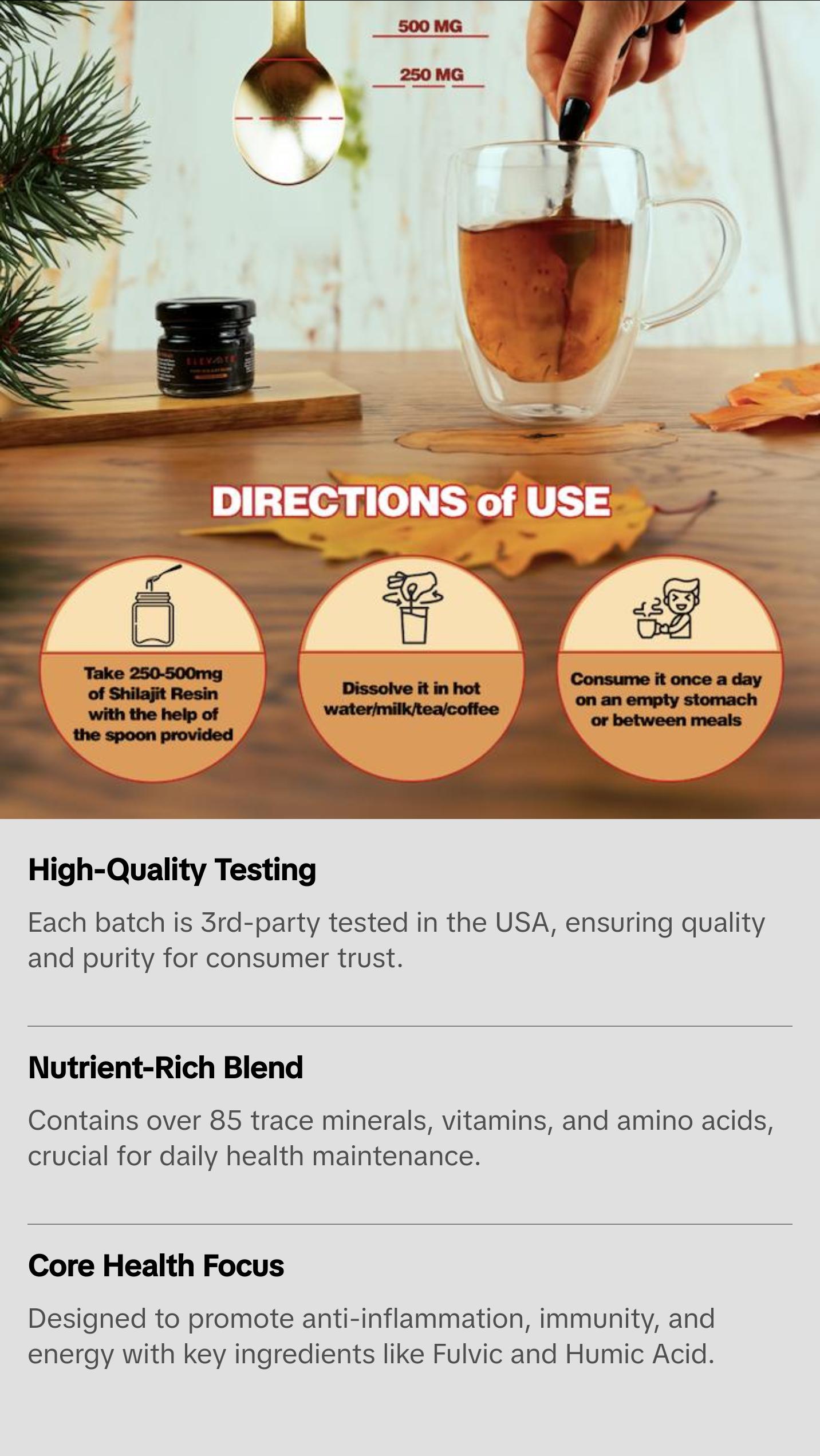 Pure Himalayan Shilajit Resin 15g | 3rd Party USA Lab Tested in America Healthcare Edible Supplement Fitness