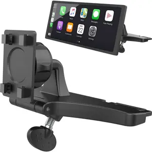 CD Slot  Mount for Portable  Screens, Adjustable Angles, Low Profile and Sleek, Integrated Mounting Solution for in- Android Display Monitors (4-Tab Bracket Mount)