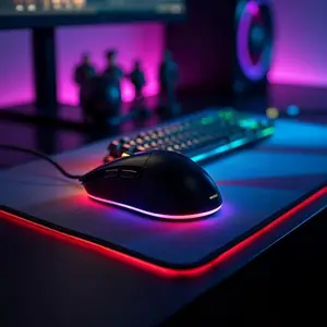 RGB Gaming Mouse Pad - Glowing LED Extended Gaming Desk Mat, Dynamic Lighting Effects & Non-Slip Base