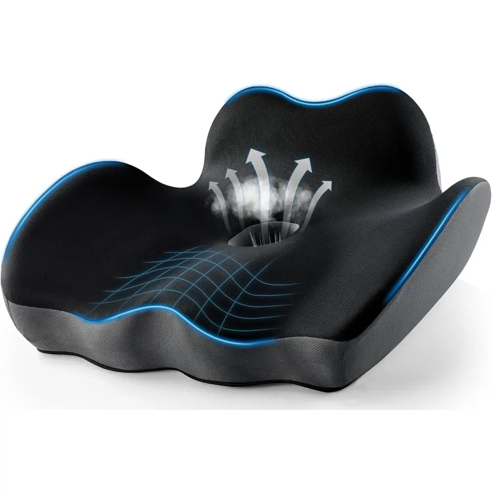 Orthopedic Seat Cushion, XL Breathable Cushion for Office Chair-Enhanced Hip and Tailbone Support, Pressure Relief for Sciatica and Leg, 8+ Hour Sitting Comfort for Office/Game/Wheelchair