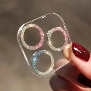 Bling Glitter Diamond Clear Camera Lens Protector Case for IPhone 15 14 13 12 11 16 Pro Max Mini Plus 14Pro 15Pro 15Promax Cover Protection Protective